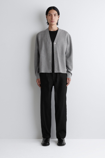 DOUBLE-FACED KNITTED CARDIGAN - GRAY MÉLANGE | COS