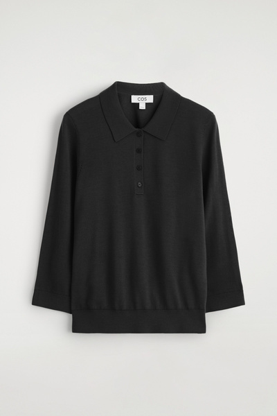 トップス BATONER BABY WOOL POLO CARDIGAN Black BATONER – A YOUNG HIKER