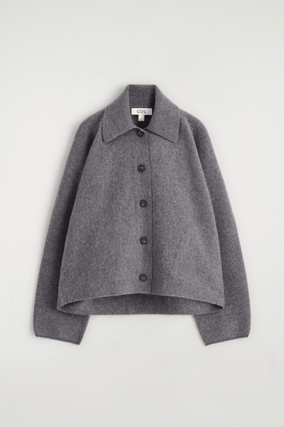 SCULPTED MERINO WOOL JACKET - GRAY MÉLANGE | COS
