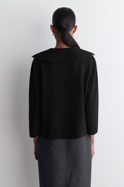 マノフ MANOF DOUBLE LAYERED KNIT （BLACK） MANOF(マノフ)｜LAYERED KNIT TOPS/トップス/BLACK の通販
