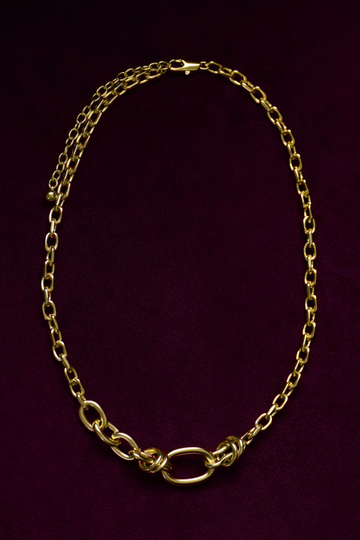 【美品】CHIEKO+ the chain pierce † gold 14kt-gold-double-link-and-bead