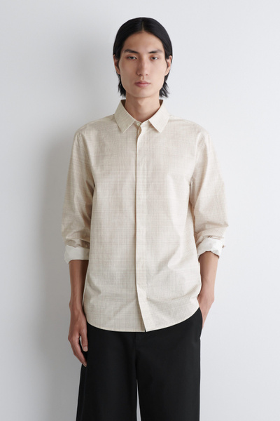 CHECKED COTTON SHIRT - BEIGE / CHECKED | COS