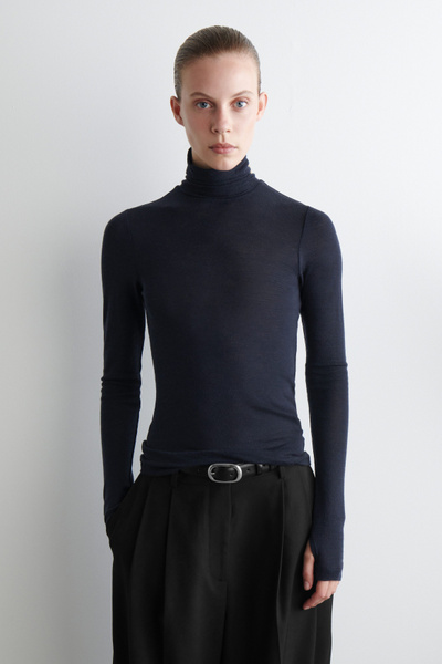 新品　BRIEFING　正規品　 MERINO HIGH NECK KNIT MERINO WOOL HIGH-NECK TOP - NAVY | COS