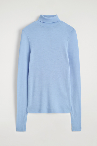 新品　BRIEFING　正規品　 MERINO HIGH NECK KNIT MERINO WOOL HIGH-NECK TOP - LIGHT BLUE | COS