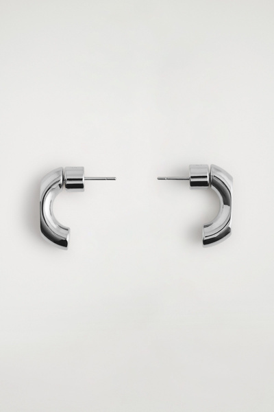 ♡HOOPEY♡  Ellis Domed Collection Two-Tone Stainless Steel Hoop
