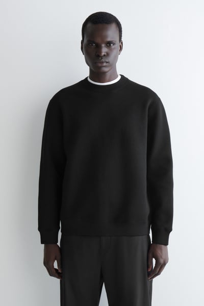RELAXED SCUBA SWEATSHIRT - BLACK | COS