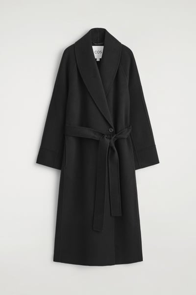 DOUBLE WOOL LONG COAT ブラウン ウール BELTED DOUBLE-FACED WOOL LONG COAT - BROWN | COS