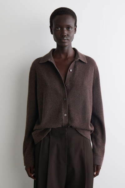 CASHMERE SHIRT - DARK BROWN | COS