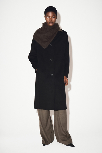 ★美品★90s★カイノックワールド★アンゴラ混ウールハーフコート★Lサイズ★黒★ 8014_a4b8c828c4_304fa670b72b19