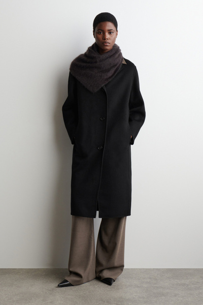 efu　WOOL OVER COAT　コート　黒 DOUBLE-FACED WOOL LONG COAT - BLACK | COS US