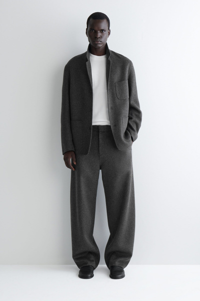 パンツ COS wide leg pleated wool trousers PLEATED WOOL WIDE-LEG PANTS - BLACK | COS