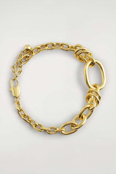 MISMATCHED CHAIN BRACELET - GOLD | COS