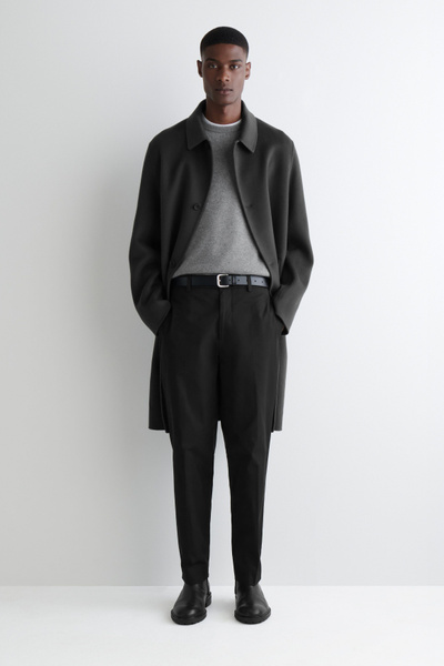 COTTON STRAIGHT-LEG CHINOS - BLACK | COS