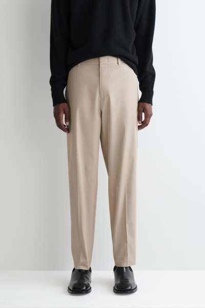 COTTON STRAIGHT-LEG CHINOS - BEIGE | COS
