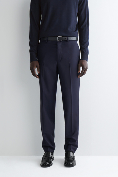 【関税＆送料込み】Versace Wool Tailored Trousers Versace Wool Tailored Trousers in Blue for Men | Lyst