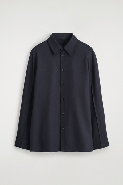 WOOL-FLANNEL SHIRT - MIDNIGHT | COS
