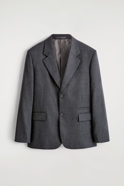 SINGLE-BREASTED WOOL BLAZER - STONE MÉLANGE | COS