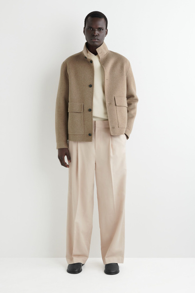 ＨBEAUTY&YOUTH WORSTED 2PLEATS WIDE PANTS Women's 2024 Casual Summer Wide Leg Pants Solid Color