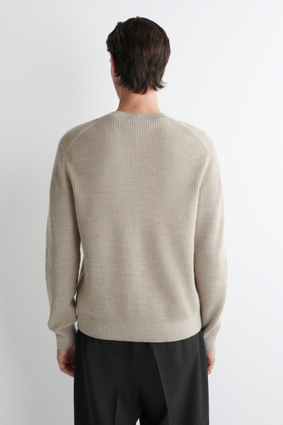 Cornier WOOL GABARDINE PULLOVER Sサイズ BRITISH WOOL MIX HEAVY INLAY SWEAT SHIRTS｜GREIGE – Cornier