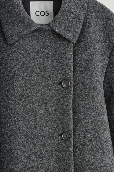 BOILED WOOL-BLEND SHORT JACKET - DARK-GRAY MÉLANGE | COS US
