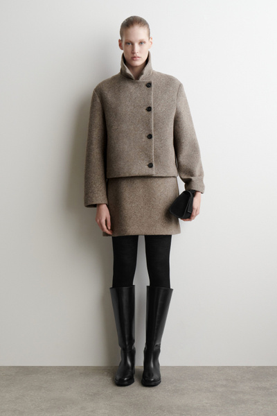 ジャケット・アウター MASU MELANGE TWEED COLLAR COAT じろうMASU MELANGE TWEED COLLAR COAT MASU（エムエーエスユー