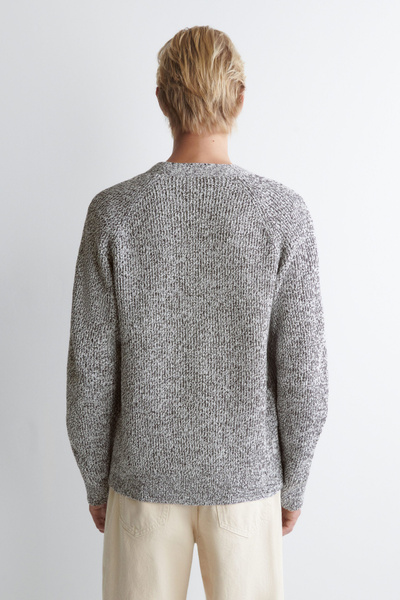 FLECKED V-NECK ZIP-UP CARDIGAN - BROWN MÉLANGE | COS US