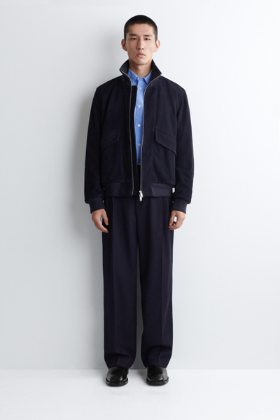 SUEDE FLIGHT JACKET - NAVY | COS US