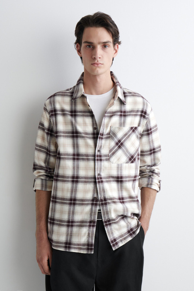 ＜H＞CASHMERE×COTTON CHECK SHIRT Cotton-cashmere Blend Shirt In Check For Men | J.Crew