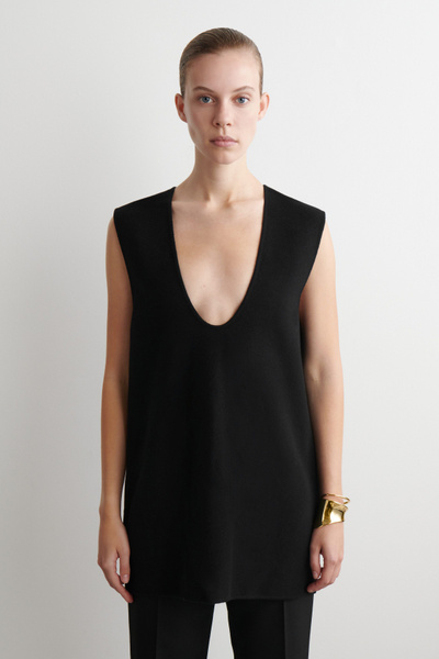 DOUBLE-FACED WOOL TANK - BLACK | COS
