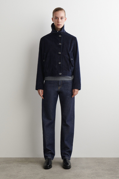 CORDUROY MOCK-NECK JACKET - NAVY | COS US