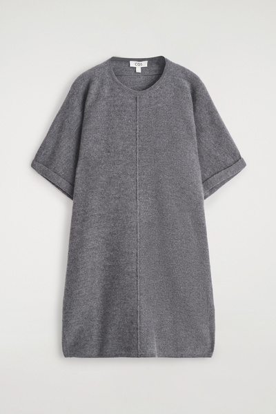 cos grey dress COS Tweed Mini Wrap Dress in Gray