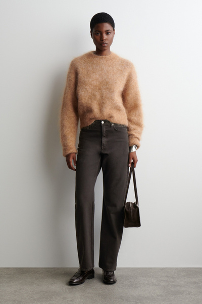 MOHAIR-WOOL CREW-NECK SWEATER - CAMEL MÉLANGE | COS US