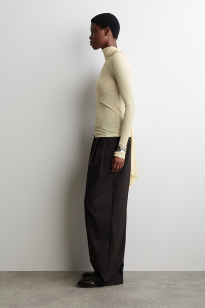 SCARF-DETAIL SILK TOP - ECRU | COS