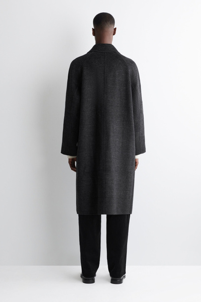 REVERSIBLE CHECKED WOOL COAT - GRAY / CHECKED / HERRINGBONE