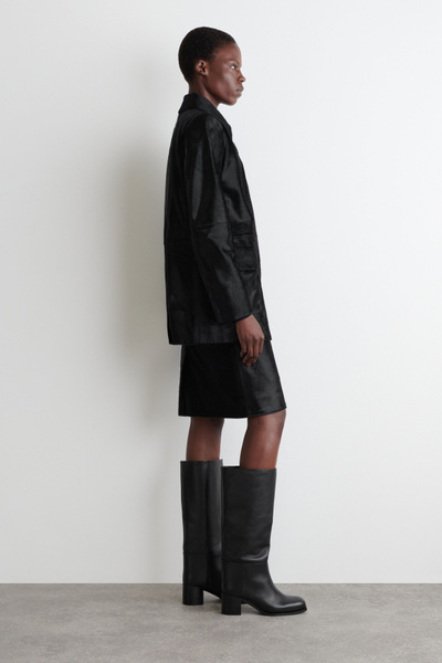 HEELED LEATHER KNEE BOOTS - BLACK | COS US