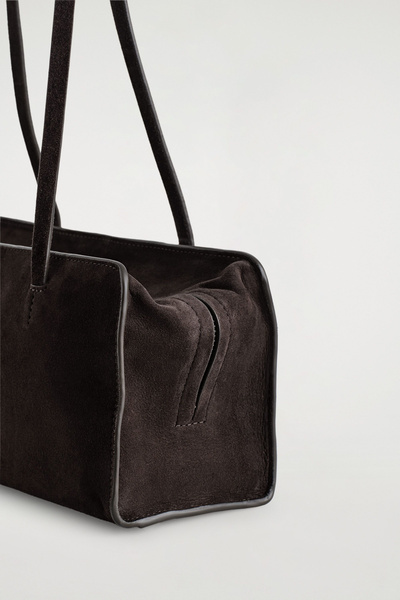 MARAIS MINI BOWLING BAG - SUEDE - DARK BROWN | COS AU