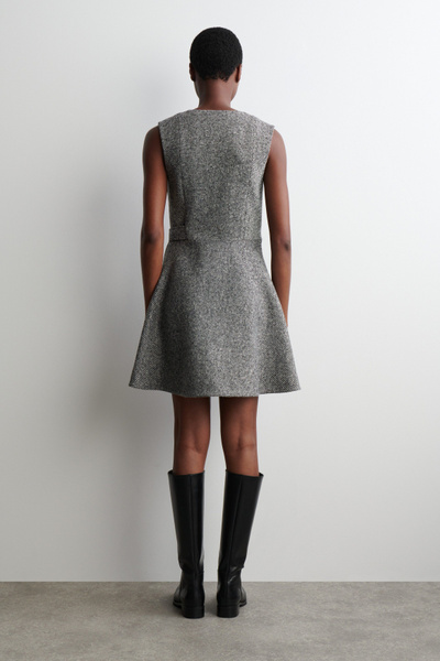 TWEED MINI WRAP DRESS - GRAY | COS US