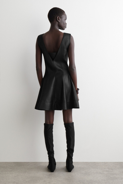 METALLIC WOOL-BLEND MINI DRESS - METALIZED BLACK | COS