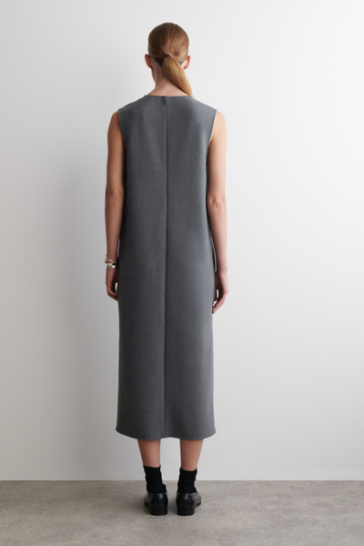 cos sleeveless cotton midi dress COS Women's Sculpted Cotton Midi Dress in White
