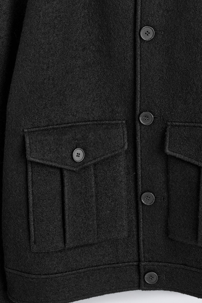 ジャケット・アウター ARTS&SCIENCE Loose fit bal-c CT BOILED-WOOL JACKET - BLACK | COS US