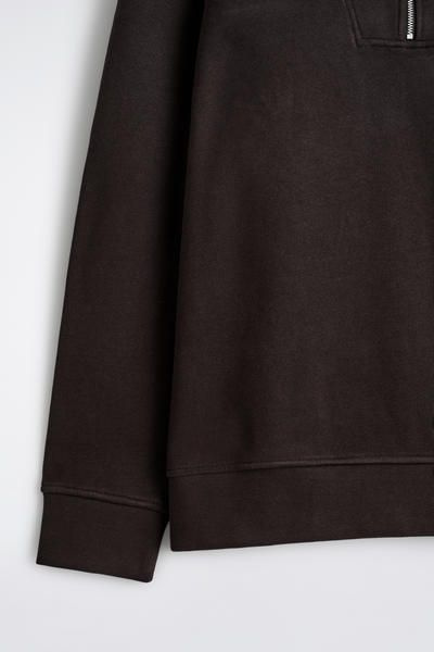 MOCK-NECK ZIP-UP SWEATSHIRT - DARK BROWN | COS US
