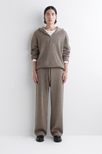 KNITTED MERINO-YAK ZIP-UP HOODIE - BEIGE MÉLANGE | COS US