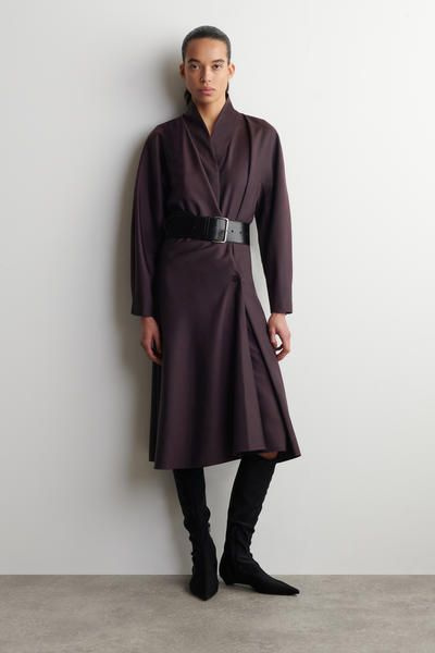 chinese dress ladies Trend Patterns TPC29 Gathered Wrap Dress – The Fold Line main image 1
