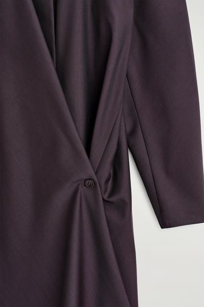 cos purple sweater dress COS Women's Shawl-Collar Wrap Dress in Purple | Wool