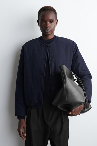 PADDED COTTON LINER JACKET - NAVY | COS US
