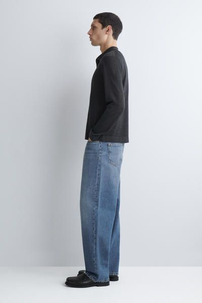 KNITTED MERINO WOOL SHIRT - CHARCOAL | COS NL