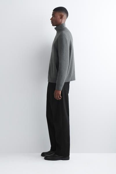 MERINO WOOL ZIP-UP TRACK JACKET - GRAY | COS US