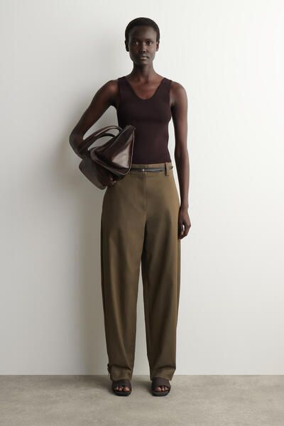 BARREL-LEG COTTON UTILITY PANTS - BROWN | COS US