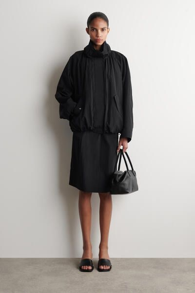 NYLON mock-NECK JACKET - BLACK | COS US