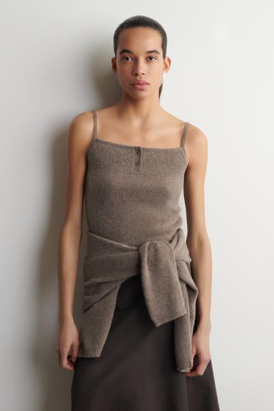 melt the lady contrast knot tops キャミソール WEST OF MELROSE Pointelle Ribbon Womens Tank Top - BLACK | Tillys